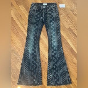 Free People Bellbottom flower printed flared